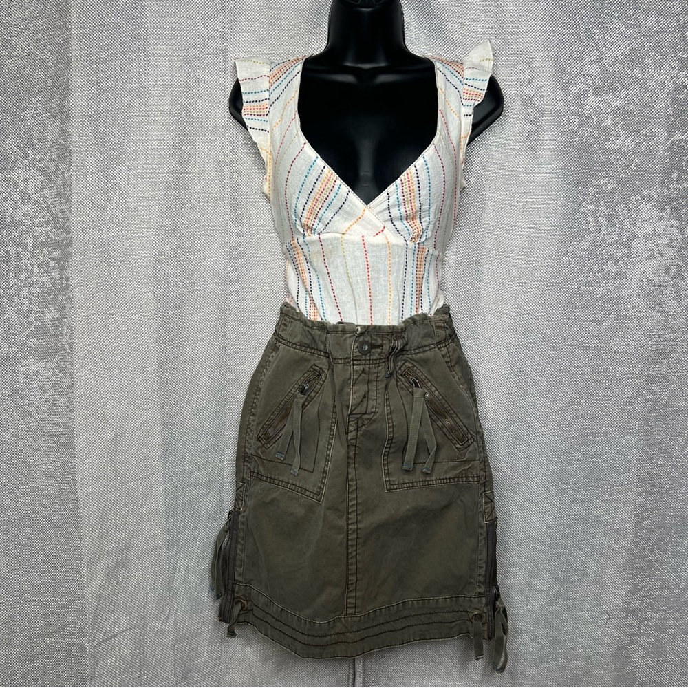 🫒 Y2K| 90s-20s American Eagle Outfitters‎ Utility Cargo Skirt 🫒 - Picture 8 of 8